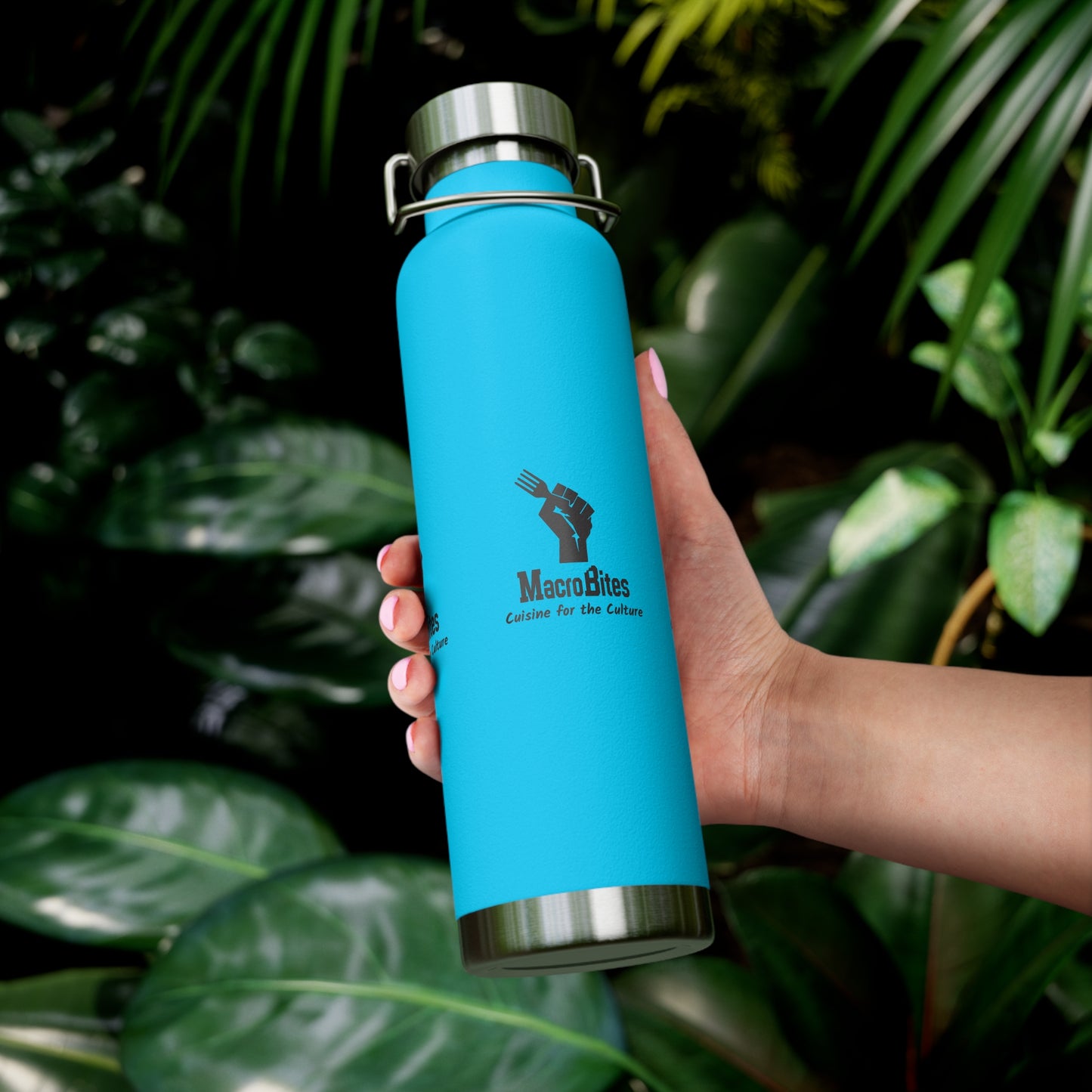 Copper Vacuum Insulated Water Bottle - 22oz with Macrobites Logo
