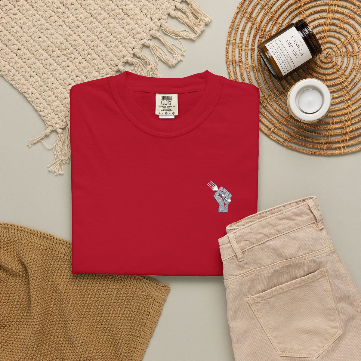 Fist Fork Embroidered Tee