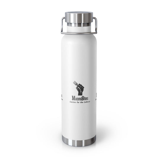 Copper Vacuum Insulated Water Bottle - 22oz with Macrobites Logo