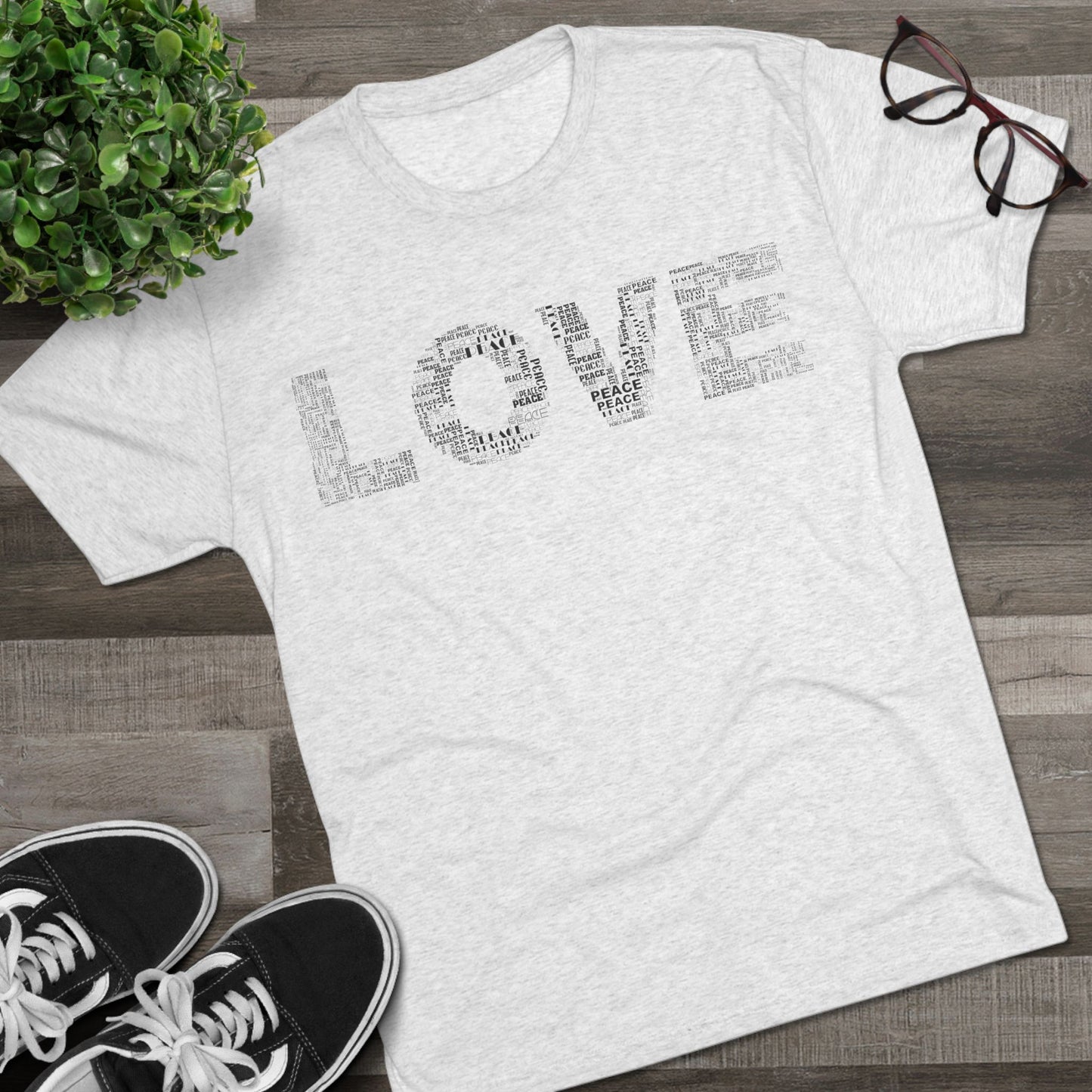 LOVE Typography T‑Shirt — Word Collage Design