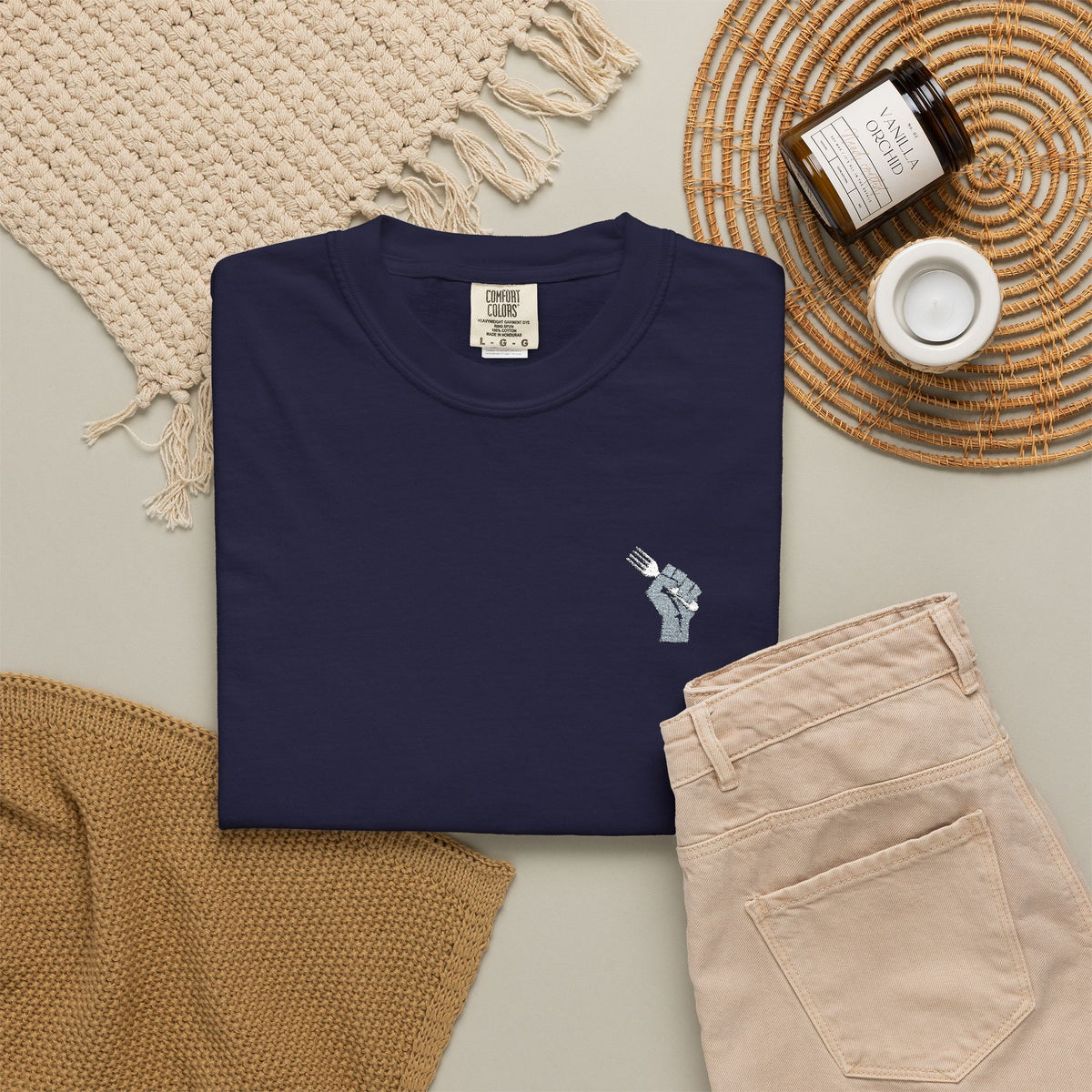 Fist Fork Embroidered Tee