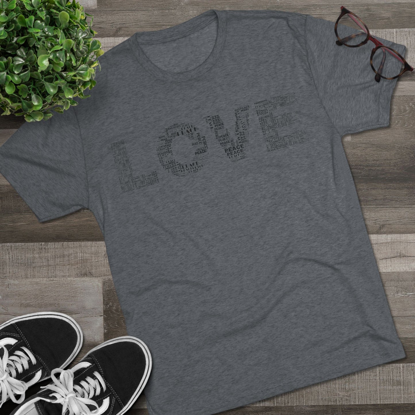 LOVE Typography T‑Shirt — Word Collage Design