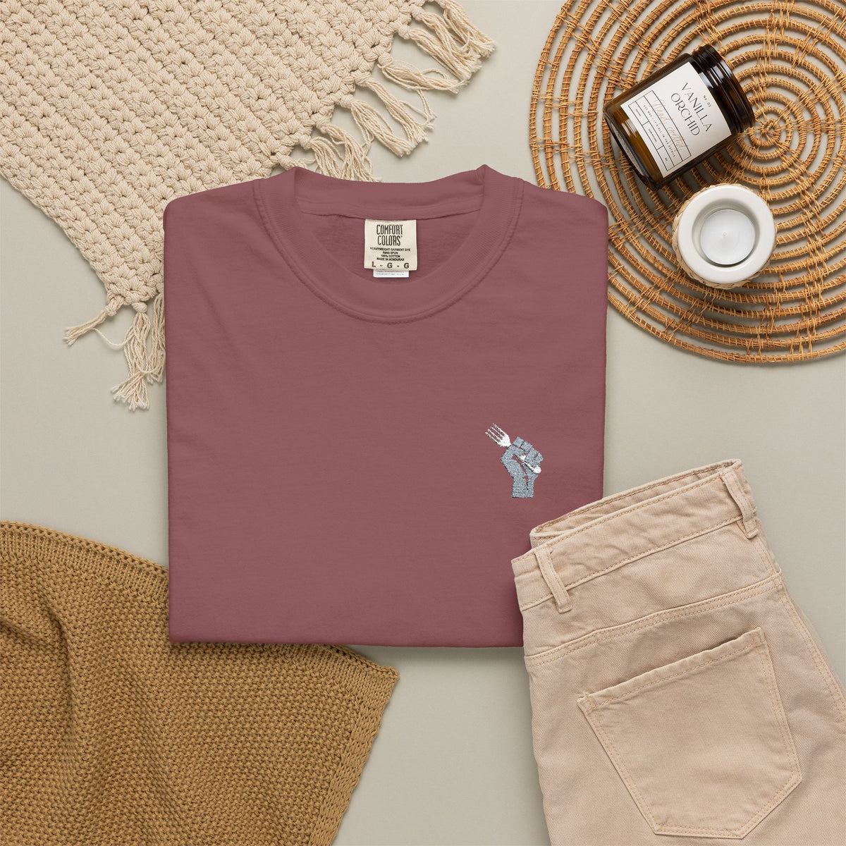 Fist Fork Embroidered Tee