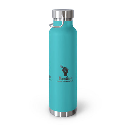 Copper Vacuum Insulated Water Bottle - 22oz with Macrobites Logo