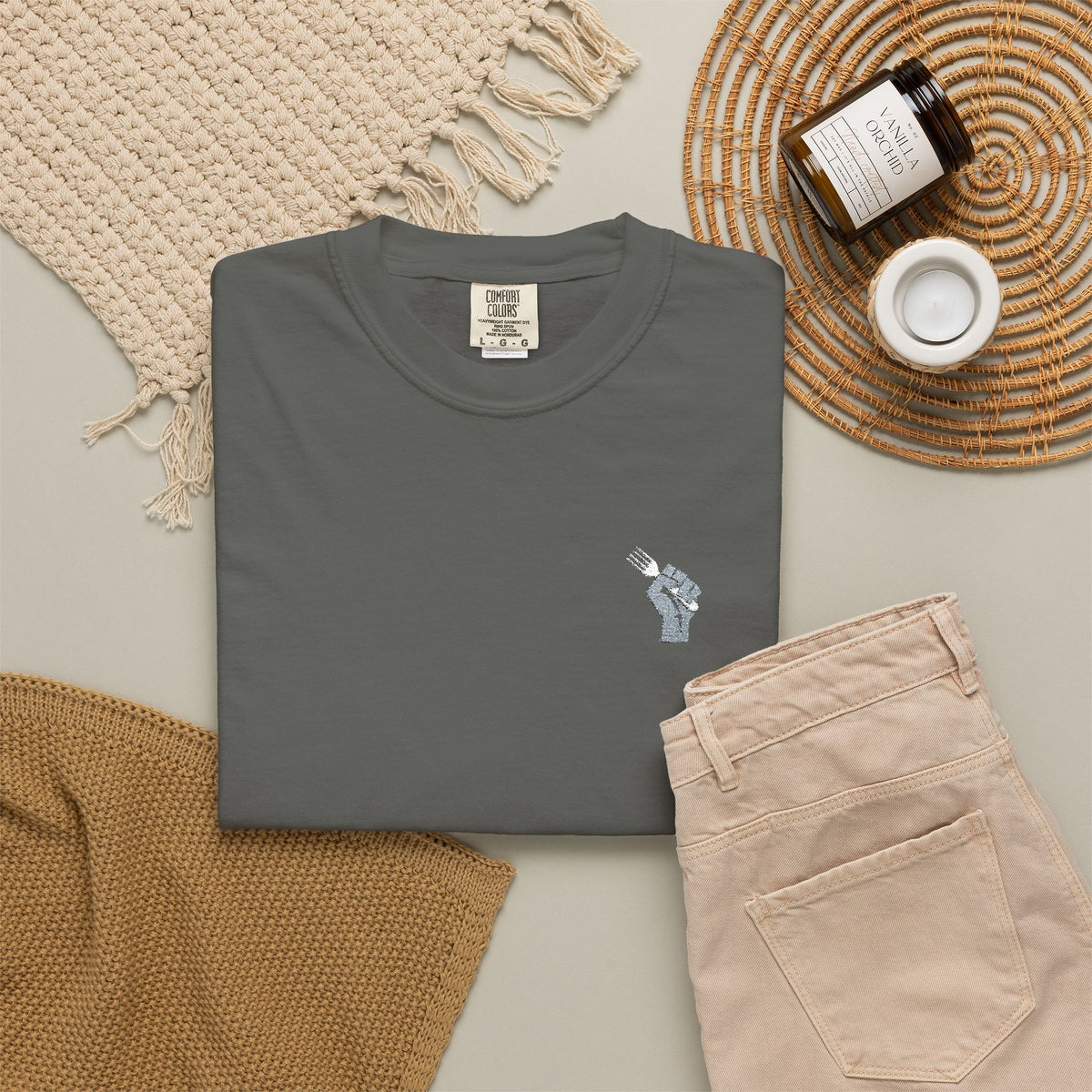 Fist Fork Embroidered Tee