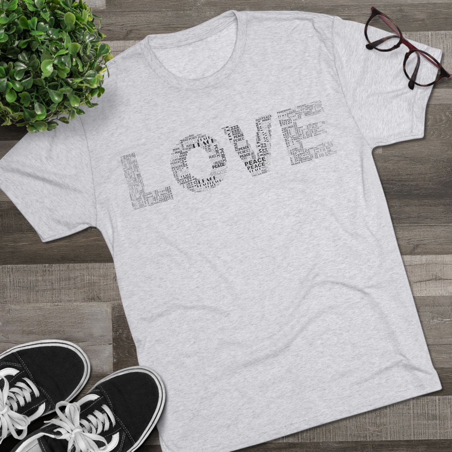 LOVE Typography T‑Shirt — Word Collage Design