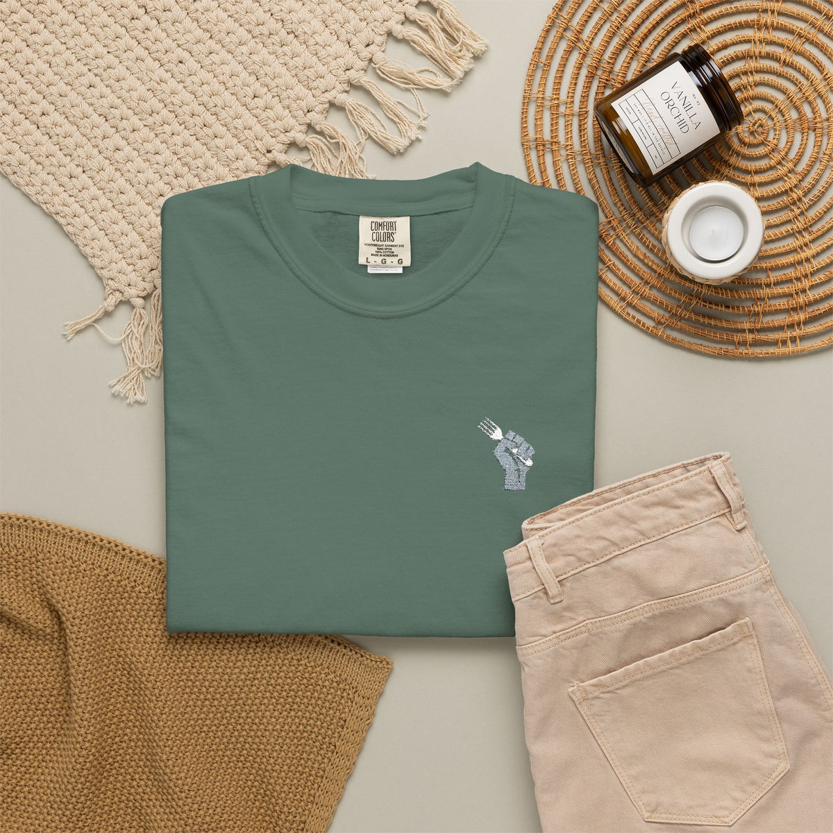 Fist Fork Embroidered Tee