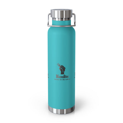 Copper Vacuum Insulated Water Bottle - 22oz with Macrobites Logo