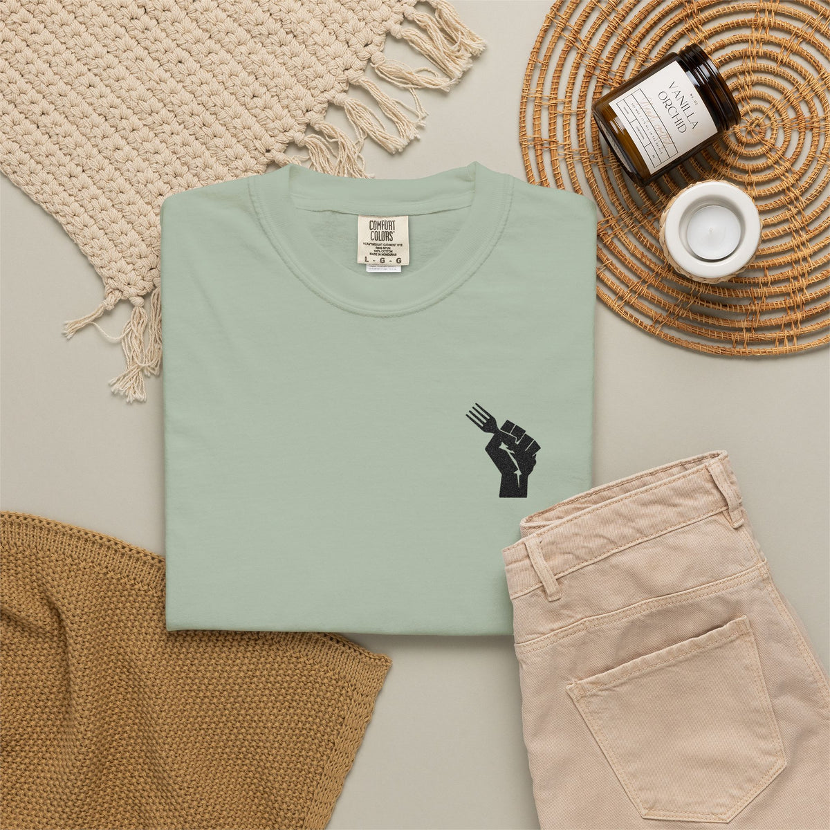 Fist Fork Embroidered Tee