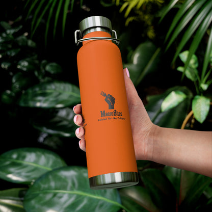Copper Vacuum Insulated Water Bottle - 22oz with Macrobites Logo