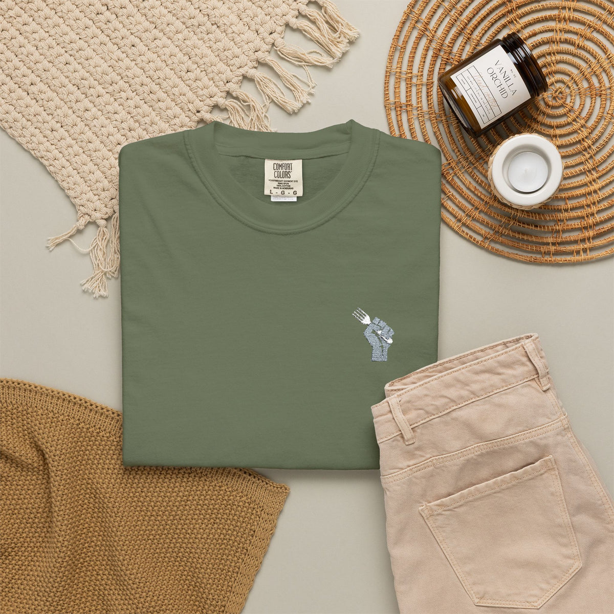 Fist Fork Embroidered Tee