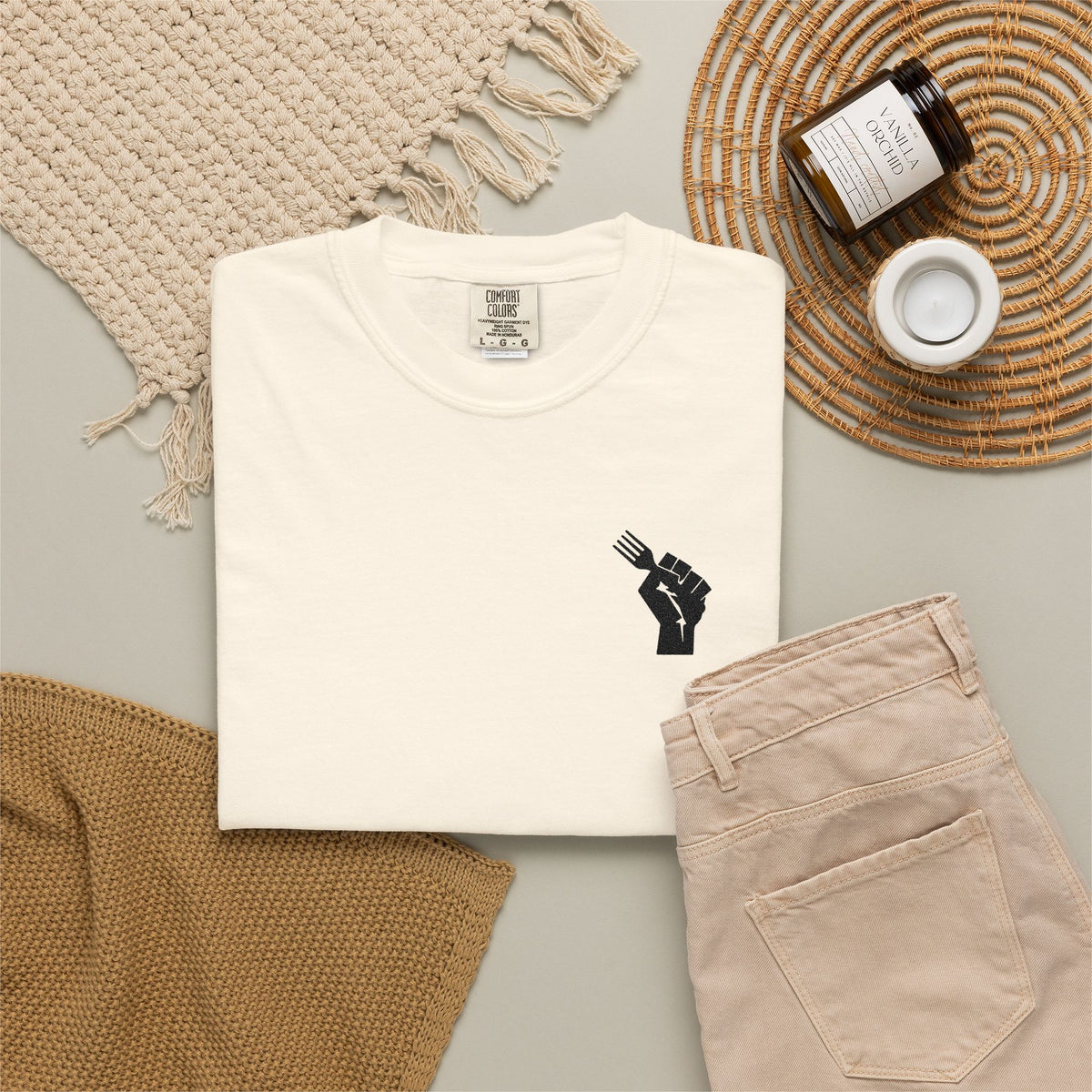 Fist Fork Embroidered Tee