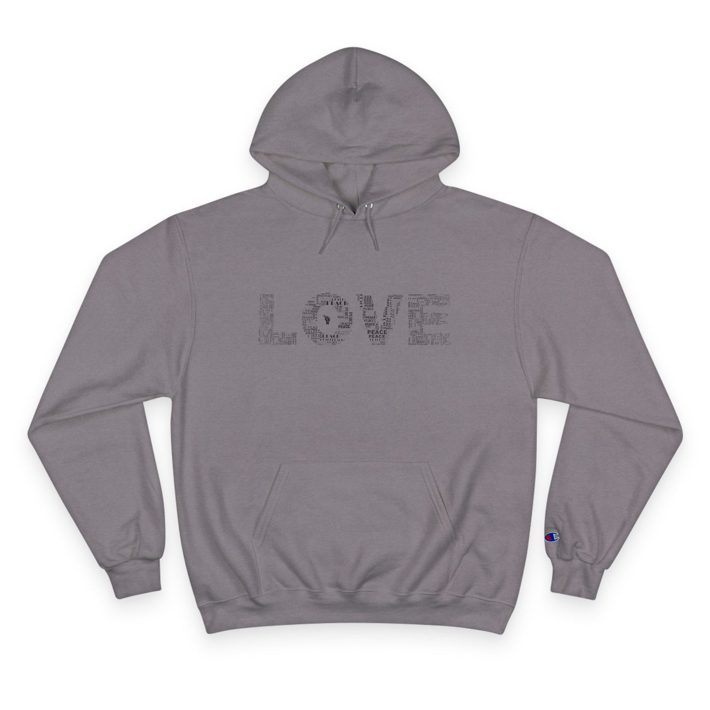 'Peace inside LOVE' Graphic Champion Hoodie with MacroBites Back Logo