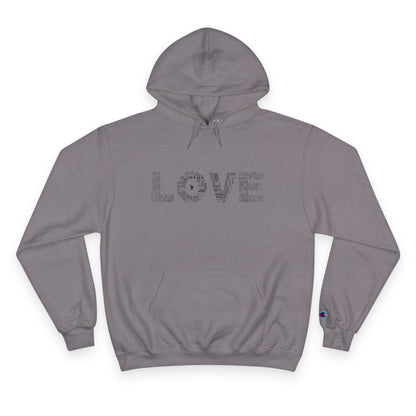 'Peace inside LOVE' Graphic Champion Hoodie with MacroBites Back Logo