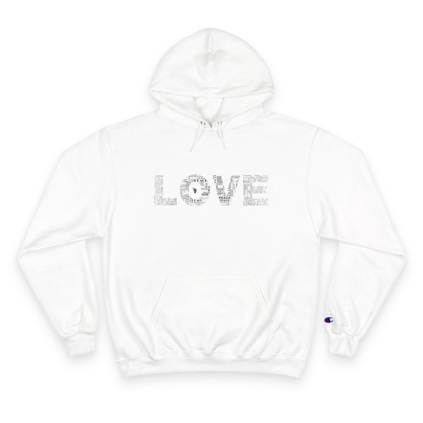 'Peace inside LOVE' Graphic Champion Hoodie with MacroBites Back Logo