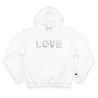 'Peace inside LOVE' Graphic Champion Hoodie with MacroBites Back Logo