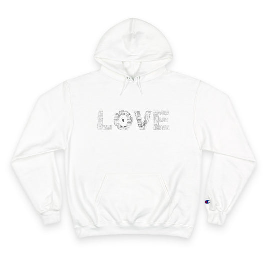 'Peace inside LOVE' Graphic Champion Hoodie with MacroBites Back Logo