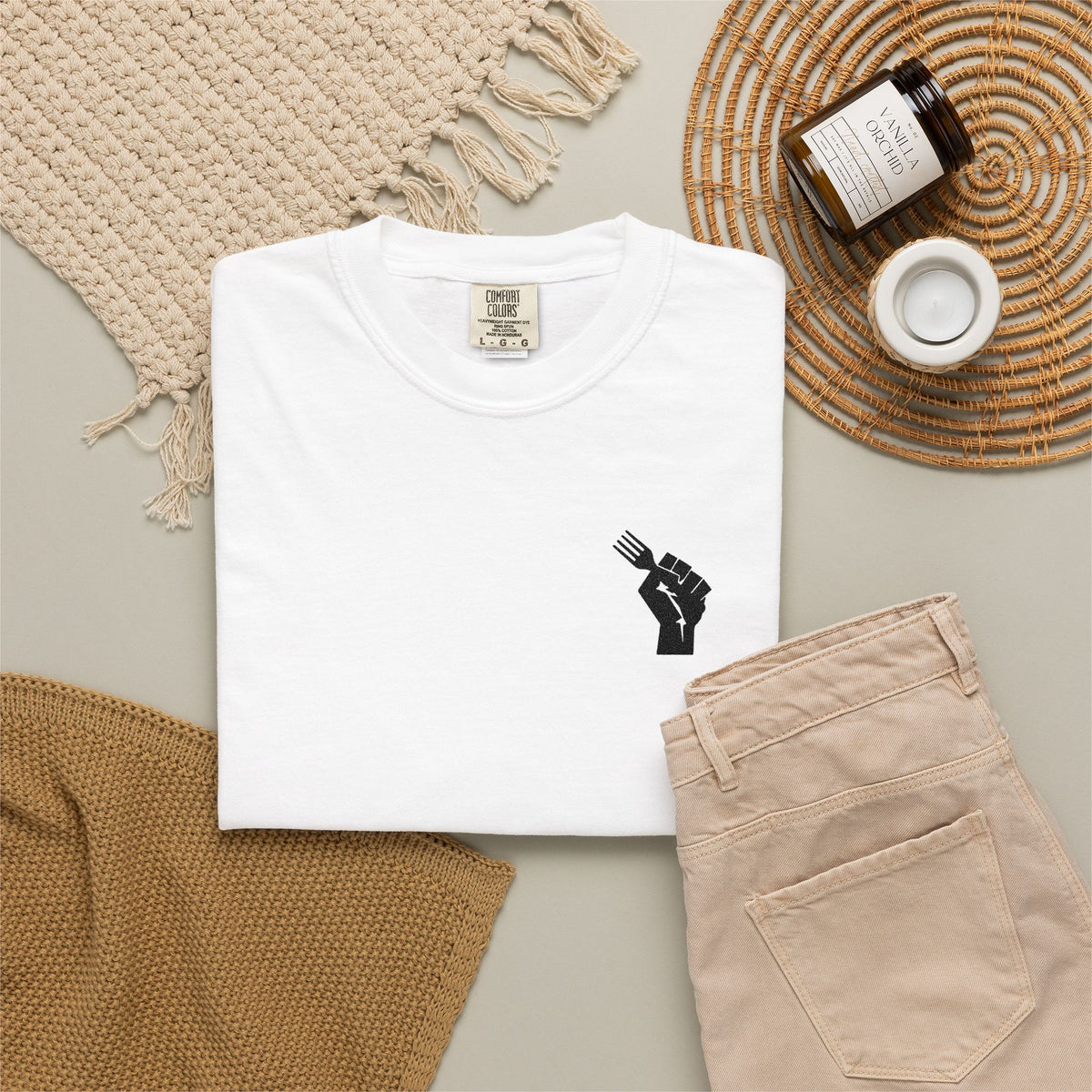 Fist Fork Embroidered Tee