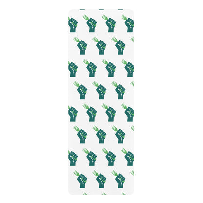 Empowering Fist and Fork Rubber Yoga Mat