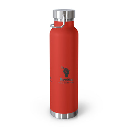 Copper Vacuum Insulated Water Bottle - 22oz with Macrobites Logo