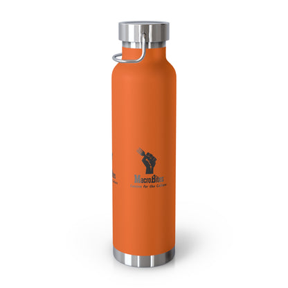 Copper Vacuum Insulated Water Bottle - 22oz with Macrobites Logo