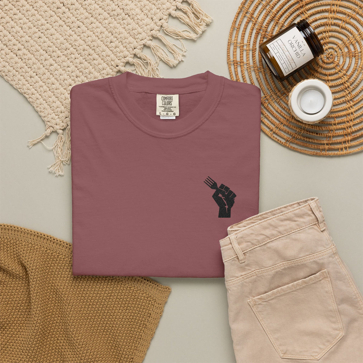 Fist Fork Embroidered Tee