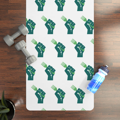 Empowering Fist and Fork Rubber Yoga Mat
