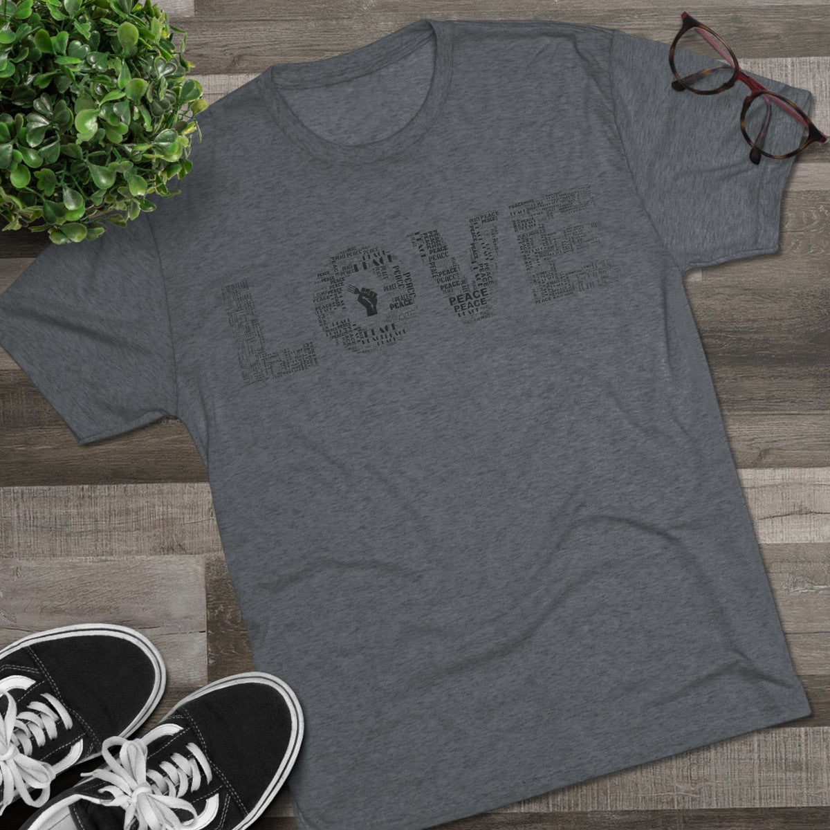 LOVE Typography T‑Shirt — Word Collage Design