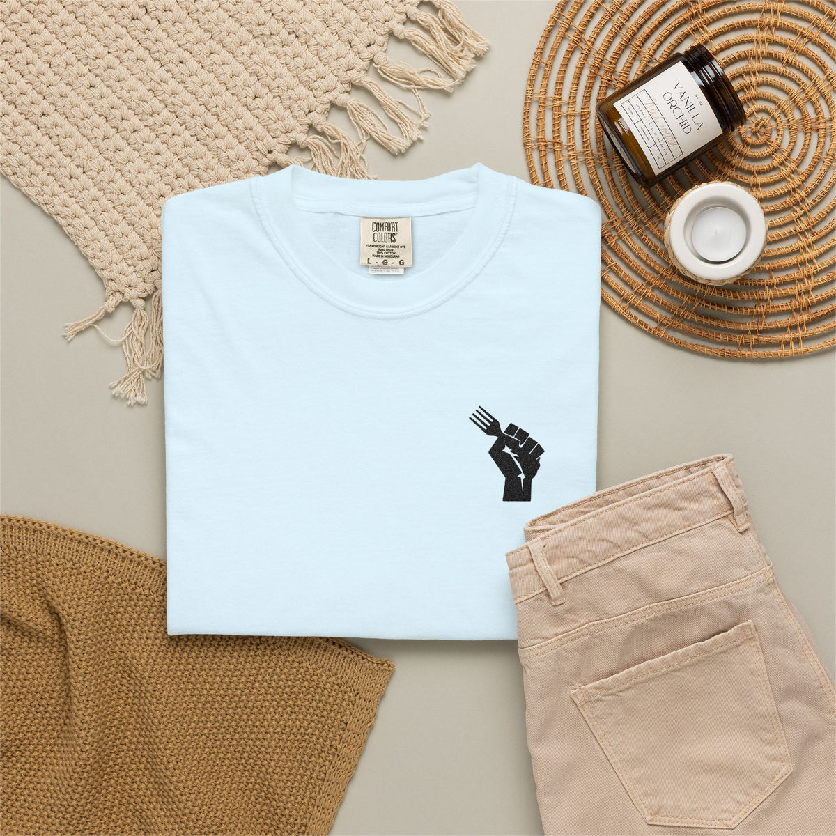 Fist Fork Embroidered Tee