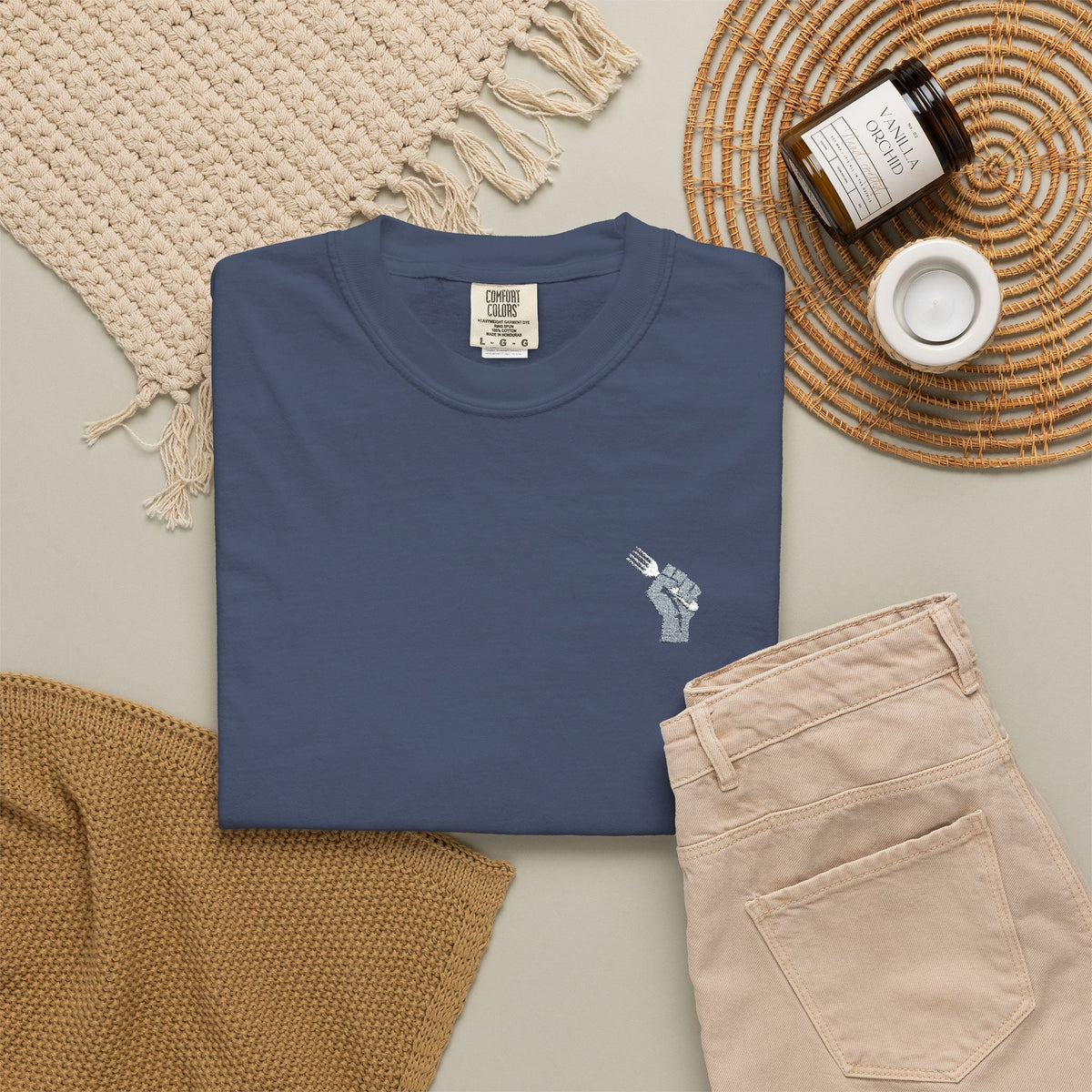 Fist Fork Embroidered Tee