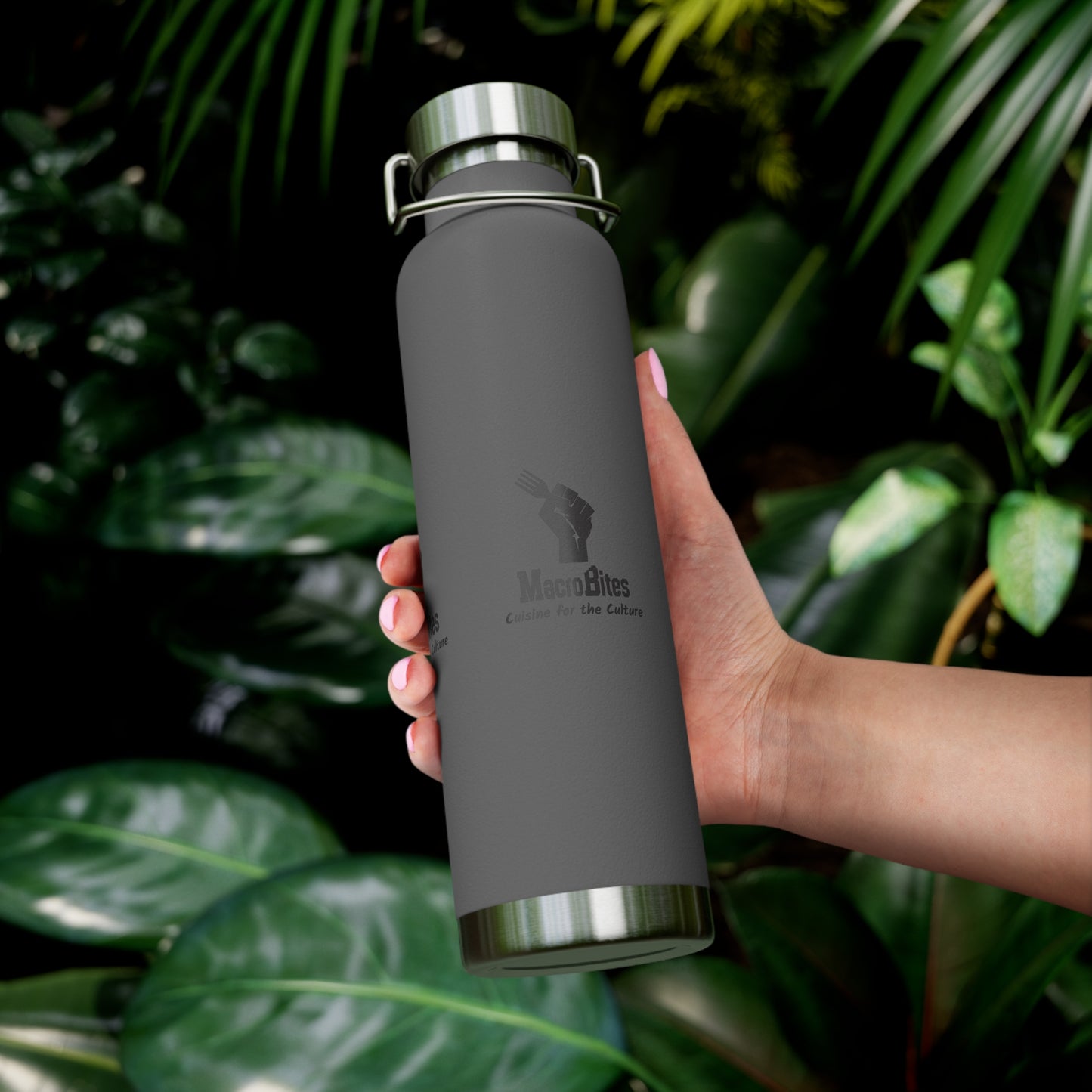 Copper Vacuum Insulated Water Bottle - 22oz with Macrobites Logo