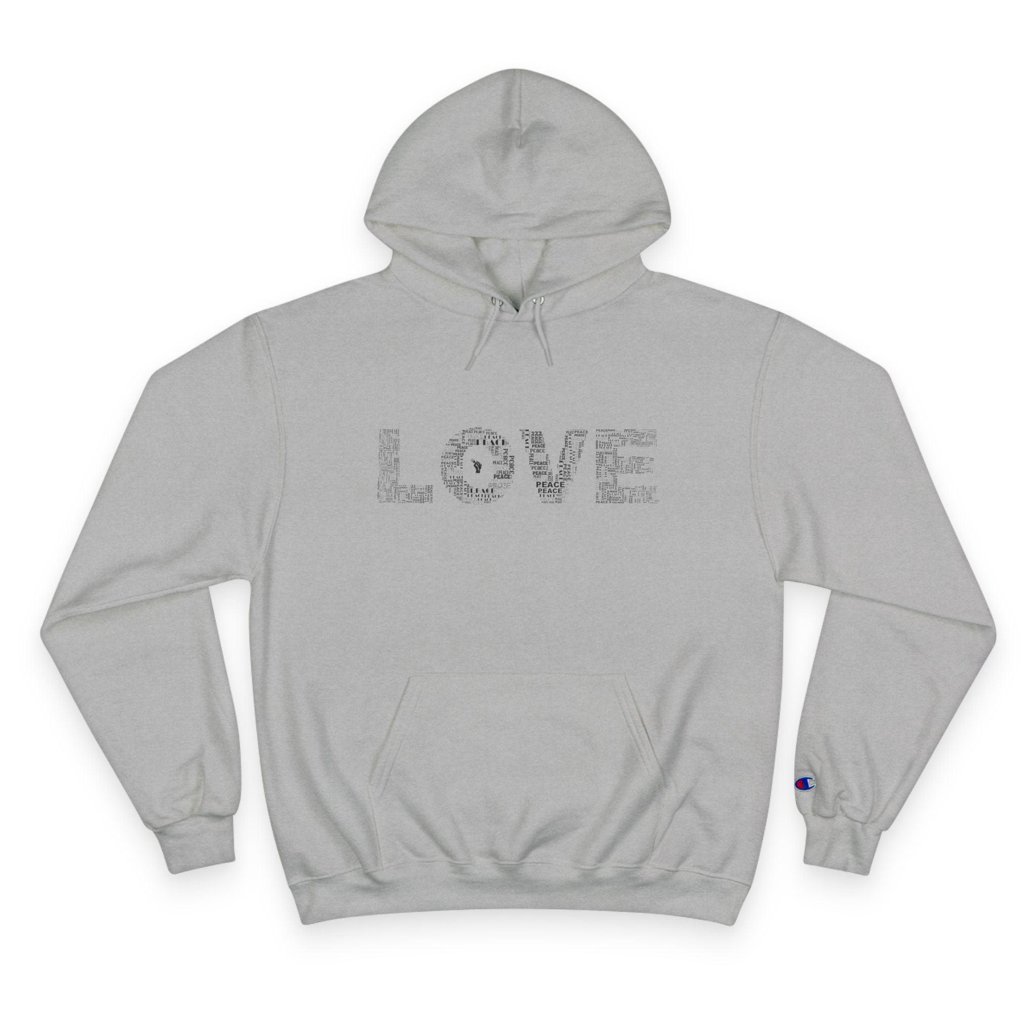 PEACEMINUSONE Champion パーカー グレー Peace inside LOVE' Graphic Champion Hoodie with MacroBites Back Logo