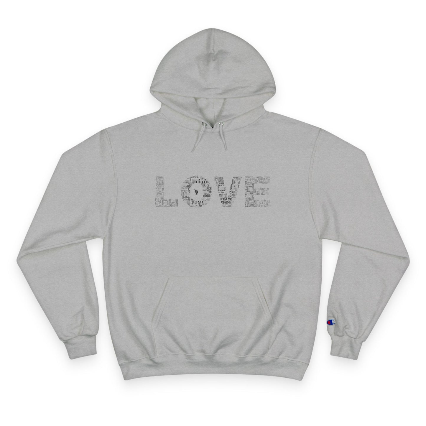 'Peace inside LOVE' Graphic Champion Hoodie with MacroBites Back Logo