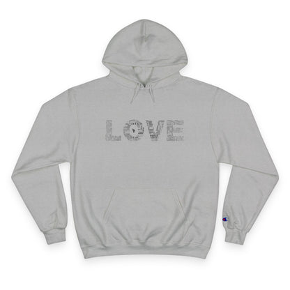 'Peace inside LOVE' Graphic Champion Hoodie with MacroBites Back Logo
