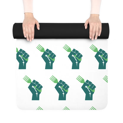 Empowering Fist and Fork Rubber Yoga Mat