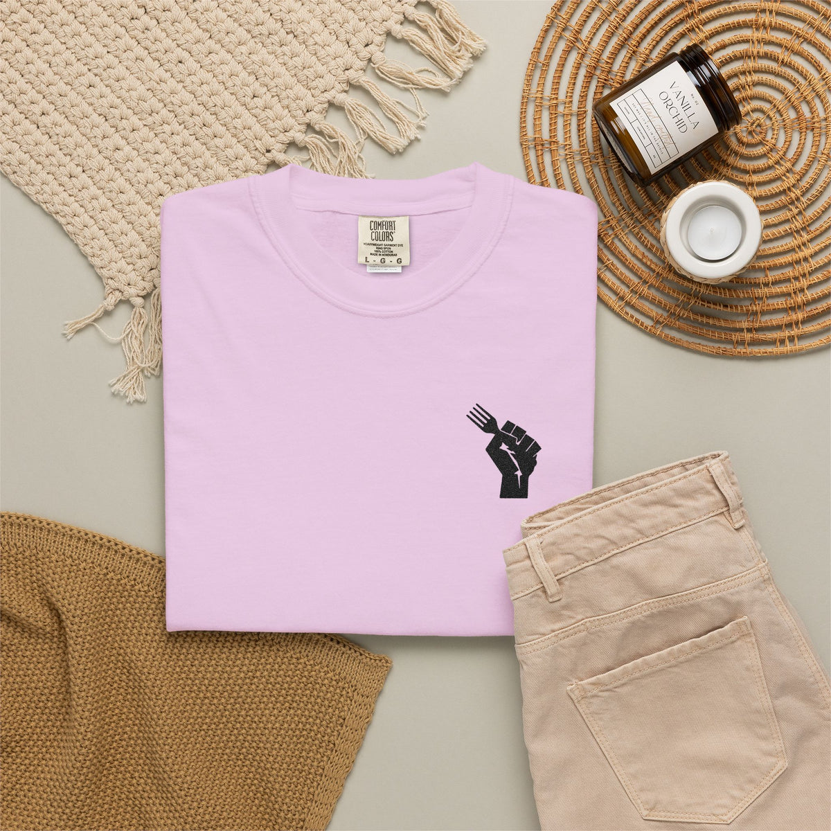 Fist Fork Embroidered Tee