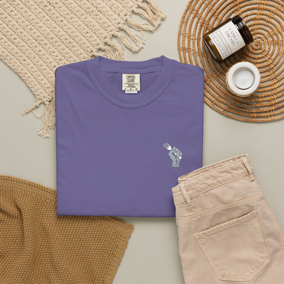 Fist Fork Embroidered Tee