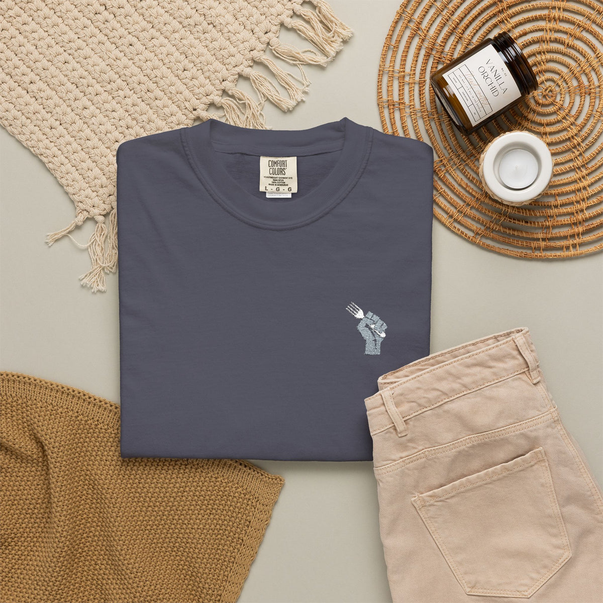 Fist Fork Embroidered Tee