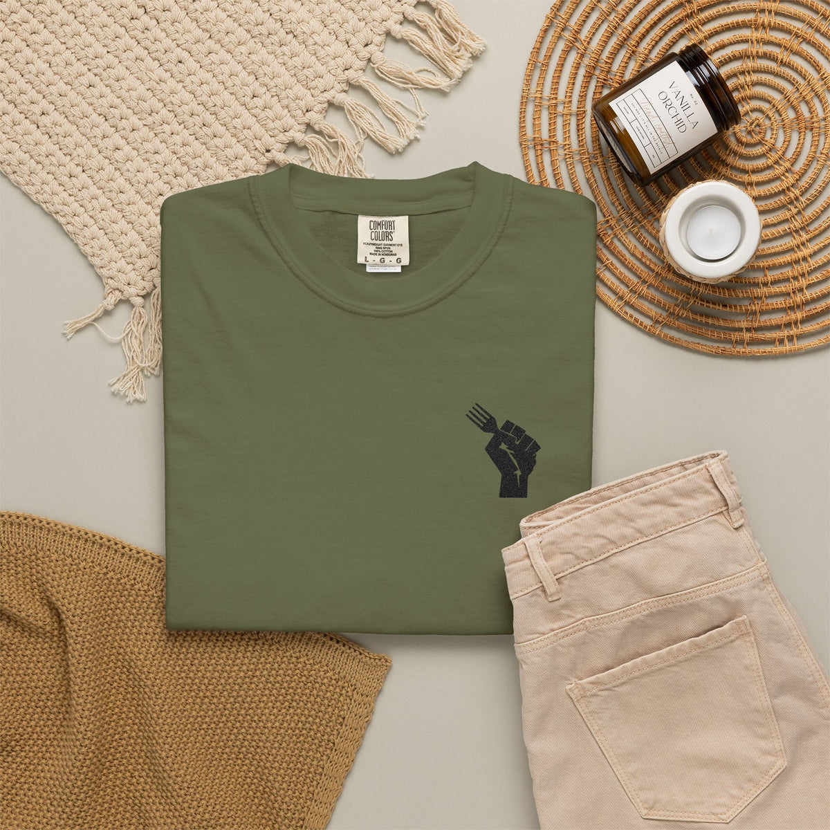 Fist Fork Embroidered Tee
