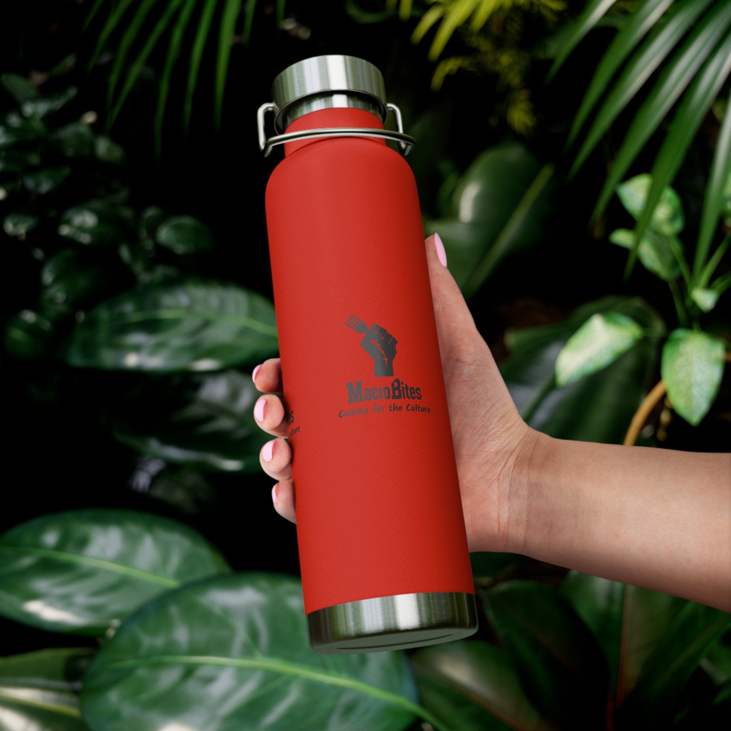 Copper Vacuum Insulated Water Bottle - 22oz with Macrobites Logo
