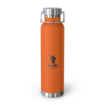 Copper Vacuum Insulated Water Bottle - 22oz with Macrobites Logo