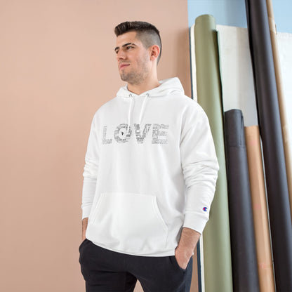 'Peace inside LOVE' Graphic Champion Hoodie with MacroBites Back Logo