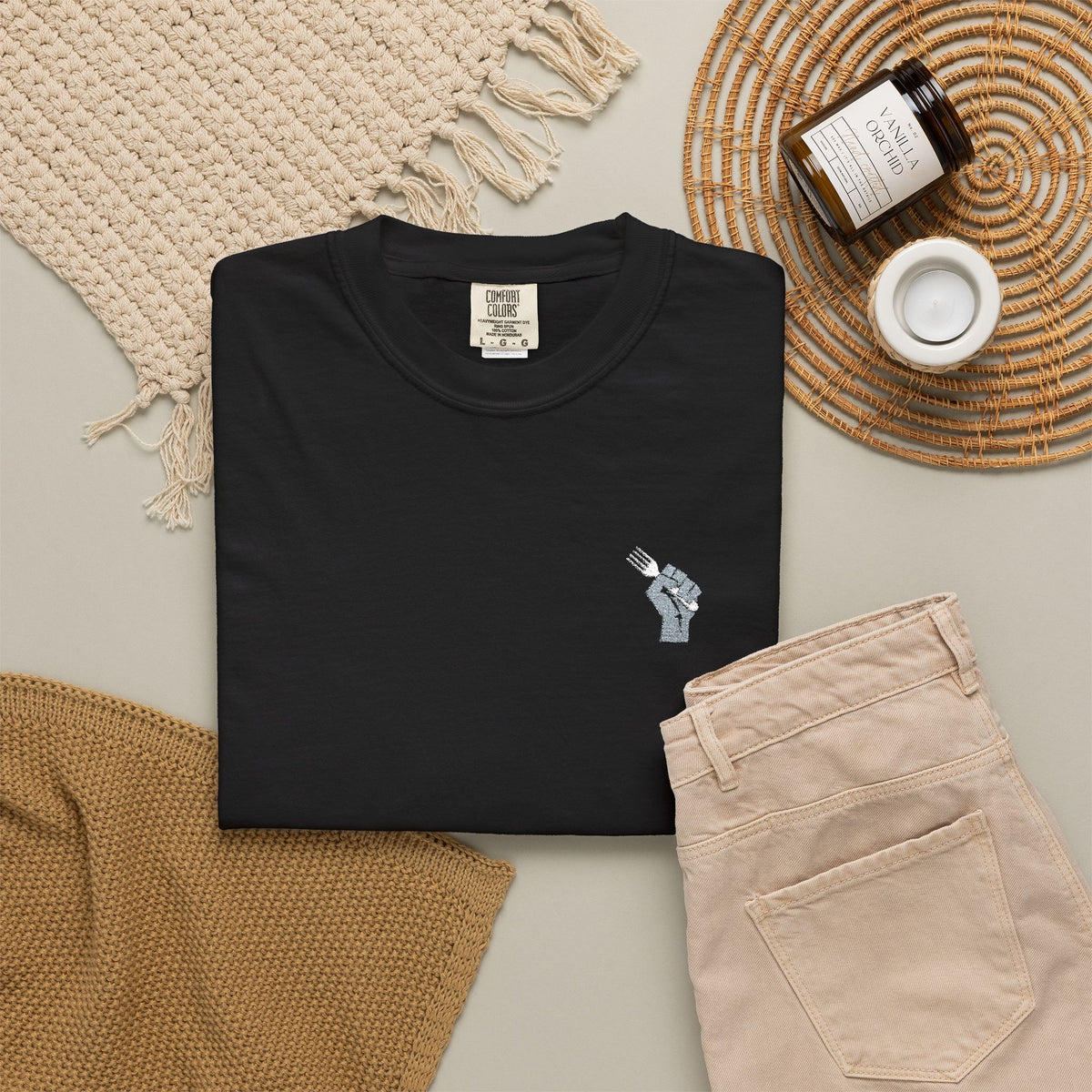 Fist Fork Embroidered Tee
